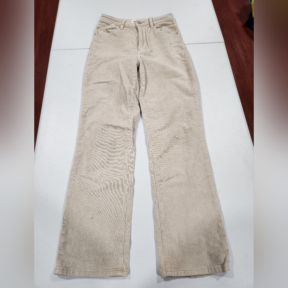Rollas High Rise Straight Tan Corduroy Jeans